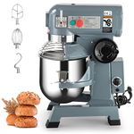 Towallmark Commercial Food Mixer 15QT 600W, 3 Speeds Adjustable Heavy Duty 110V with Stainless Steel Bowl Stand Mixer for Bakeries Restaurant