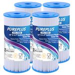 PUREPLUS 10" x 4.5" Whole House Pleated Sediment Filter for Well Water, Replacement Cartridge for GE FXHSC, Culligan R50-BBSA, Pentek R50-BB, DuPont WFHDC3001, American Plumber W50PEHD, GXWH40L, 4Pack