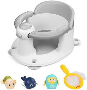 Babyally Baby Bath Seat for Babies 6 Months & Up,Infant Bathtub Chair with Suction Cup,Non-Slip,Safe Infant and Toddler Bath Seat for Sitting Up,Baby Bath tub Seat(Gray)