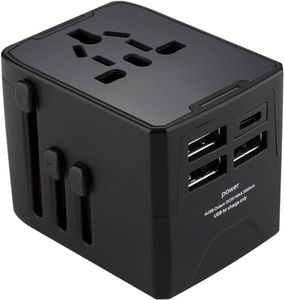 Travel Adapter, Universal International Travel Plug Adapter - European Plug Adapter Travelling Essentials to AUS US EU UK Spain Ireland Italy Worldwide with Socket 3 USB Type-C Outlet (Black)