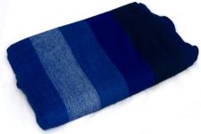 Alpaca blanket/throw, available in a variety of colours, large - hand woven and fair trade from Ecuador (Blue tones)
