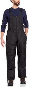 Bass Creek Outfitters Men's Insulated Snow Bib - Water Resistant Snowboard Overall Ski Pants (Sizes: M-3X), Size Large, Black