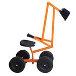 Costzon Kids Ride-on Sand Digger, Outdoor Sandbox Toy, Heavy Duty Steel Digging Scooper Excavator Crane