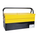 STANLEY 1-94-738 18'' 460 mm Cantilever Tool Box with 5 Trays & Double Handles for Easy & Convenient Storage, 1 Year Warranty, YELLOW & BLACK