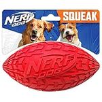 Nerf Dog Tire Football Dog Toy with Interactive Squeaker, Lightweight, Durable and Water Resistant, 6 Inch Diameter for Medium/Large Breeds, Single Unit, Red