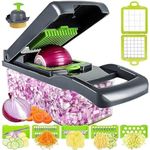 VETMOC 14 in 1 Multipurpose Chopper, Fruits & Vegetable Cutters, Grater Peeler Chipser, Unbreakable Food Grade Body, Chopper for Kitchen | Easy Push to Clean Button Slicer Dicer