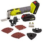 Cordless Oscillating Multi-Tool, DEWINNER 20V 2Ah Lithium-Ion, LED Variable Speed Universal Fit, Battery and Charger Include, 15-Piece Kit