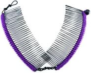 Stretch Banana Clip by HairZing - Double Comb for Thick, Curly, Kinky Hair - Put Your Hair Up in Seconds w/No Damage, Creases, or Pain (Purple - Large, Large)