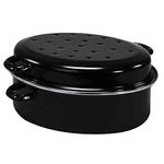 Karl Kruger Goose Roasters Pan, 38 cm, Chrome, Black