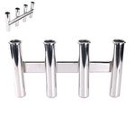 Wall-Mounted 316 Stainless Steel Rod Holder 4 Tube Fishing Pod Rack for Marine Boat Yacht Camper RV