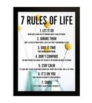 Interio Crafts 7 Rule Motivational Framed Poster (White)