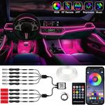 CARIZO RGB Atmospheric Interior Car Lights, 9 in 1 Ambient Lighting with 236" Exclusive Optic Fiber, Music Mode with APP and Remote Control Compatible with Toyota Corolla Altis (Type-II) 2014-2015