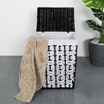 DEKOR CENTRE - Bright Wash Laundry Basket/Bag | Size - Large | Decorative Storage Basket for Cloths and Blankets | Multi-Purpose with lid for living Room, Bathroom Laundry & toys