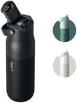 LARQ Bottle Swig Top 23oz - Insulated Stainless Steel Water Bottle With Built-In Silicone Handle | Thermos, BPA Free | Reusable Water Bottle for Sports, Gym, and Travel, Obsidian Black