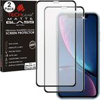 TECHGEAR [2 Pack Anti Glare Screen Protector for iPhone 11, iPhone XR - MATTE 3D GLASS Edition Genuine Tempered Glass Full Screen Protector Guard Cover Compatible with Apple iPhone 11 & iPhone XR