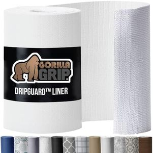 Gorilla Grip DripGuard Drawer and Shelf Liner for Cabinet, Slip Resistant Non Adhesive Protection for Kitchen, BPA Free Smooth Surface Plastic Liners for Cabinets, Bathroom Drawers, 12x20, White