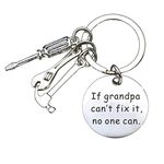 Grandpa Gifts from Granddaughter Grandson - If Grandpa Cant Fix It No One Can Keychain Gift for Birthday Christmas Father's Day Gifts for Grandfather