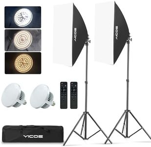 Softbox Lighting Kit, YICOE Photography Lighting Kit 2x19.7"x27.5" Continuous Lighting System with 5700K E27 LED Bulb and Remote for Portrait Product Portrait Video Fashion Photography