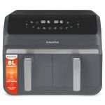 Instant Pot - Vortex Dual Air Fryer - Large 8L, Twin, Double 4L Basket, 8 in 1 - Food Dehydrate, Grill, Bake, Roast, Reheat, Non-Stick, Easy Clean, Dishwasher Safe, Electric - Truffle Grey