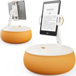 SAIJI Tablet Stand Adjustable, Phone/Tablet Pillow Holder for Lap in Bed with 360° Viewing Angles, Compatible with Phone, iPad Mini - iPad Pro 13, Kindle, Galaxy Tab, E-Reader(4.7-12.9") - Orange