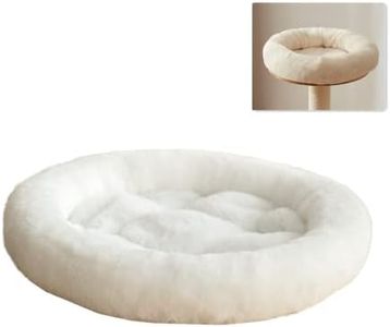 SHENGOCASE 14" Fluffy Faux Fur Cat Tree Tower Replacement Bed Cushion Pillow with Hook Tapes, Round Donut Cuddler Cat Dog Bed