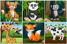 Fiddlys Wooden Jigsaw Puzzles for Kids & Children - 9 Pieces Age 3+ (Wild & Pets Animal)