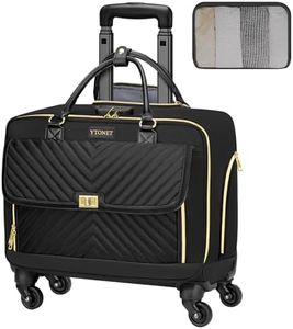 Ytonet Rolling Laptop Bag, Rolling Briefcase for Women with 4 Spinner Wheels, 17.3 Inch Rolling Computer Bag with Lock and Packing Cube, Laptop Bag with Wheels for Travel Work Business Teacher,Black