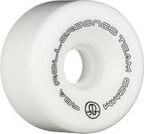 Skate One Corporation Rollerbones Team Logo Recreational Roller Skate Wheels (Set of 8), White, 62Mm