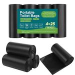 LITFP 100 Portable Toilet Bags, Thickened Biodegradable Camping Toilet Bags for Portable Potty, 8 Gallon Compostable Toilet Waste Bags Potty Bags for 5 Gallon Bucket Toilet Adults Outdoor Camping Car