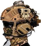 AQzxdc Paintball Helmets FAST, with Tactical Kit, Headphone & Telescope Model, Eye Guard & Goggles, Flashlight, Signal Flash, NVG Mount, Airsoft Shooting Bbs,Be b