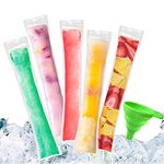 XSEXO 100 PCS Pop Bags Pop Mould Bags Popsicle Pouches Popsicle Mould Bags BPA Free Ice Pop Pouch with Funnel for Yogurt, Ice Candy, Ice Cream Party Favors