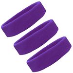 (purple) - Kenz Laurenz Sweat Bands/Headbands for Women Men Elastic Headband Sports Sweatbands Athletic Stretchy Head Band Workout Running Basketball Moisture Wicking Terry Cloth Set Sweat Hair