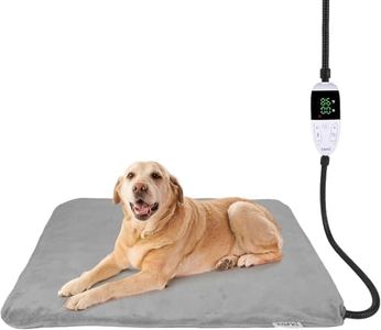 RINGCO Pet Heating Pad for Dogs with 12 Adjustable Temperature, Waterproof & Chew Resistant Dog Heating Pad with Timer, Heated Dog Bed with Fleecy Cover (L: 32” x 20”)