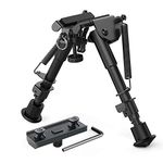 Xaegistac 2 in 1 Bipod 6 Inch to 9 Inch Adjustable Rifle Bipod with MLOK Rail Mount Adapter Included (Black Bipod with Mlok Adapter)