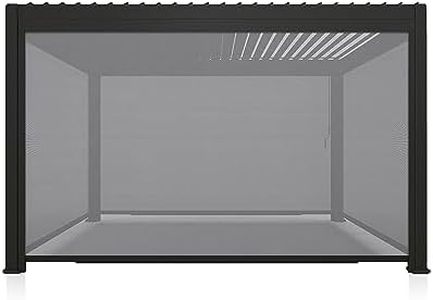 Mirador Accessory - 13Ft Side Adjustable Pull Down Screen for Mirador pergola 111S and 111DA, Enhance Outdoor Living Space with Pull-Down Sun Shade, Wind Block, UV Resistant, Charcoal, not pergola