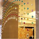 PINDIA Acrylic Crystal Strings Bead Curtain Original Glass Drop (30 - ARC, Multi)