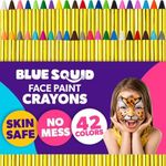 Blue Squid Face Paint Crayons for Kids - 42pcs XL Non-Toxic, Washable Body Paint Crayons - Our Face Painting Kit Makeup Sticks are Easy to Use, Safe for Sensitive Skin and Perfect for a Kids Party