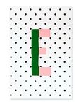 Kate Spade New York Initial Notepad, Paper Pad with 100 Blank Sheets, 7" x 4.75" Small Writing Pad for Desktop Notes, E (Pink)