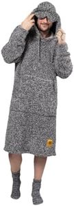 Big Blanket Co Premier Plush Hoodie Black Heather | Ultra-Soft Wearable Blanket | Plush Sherpa-Lined Hoodie Blanket | One Size Fits All