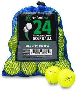 GolfBall Nut Used Golf Balls, for Titleist Pro V1 Yellow Mint Condition, 24 Count
