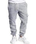 Southpole Men's Active Tech Woven Cargo Jogger Pants Sweatpants, Heather Grey Fleece, 3XL Big Tall