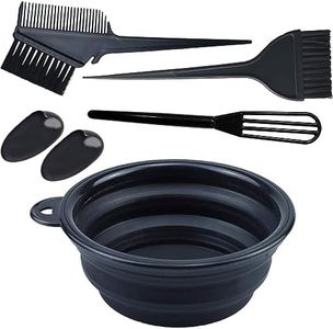 Hair Dye Coloring Set, 5 Pcs Beauty Salon Tool Kit, Hair Dye Brush Dye Comb Ear Cover Dye Mixer and Hair Colour Mixing Bowls