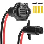 Trolling Motor Plug, Enfiado 12V 10 Gauge 2 Wires Trolling Motor Plug and Receptacle Set Compatible With Minn Kota, Male and Female Trolling Motor Connector - Quick Connect & Waterproof