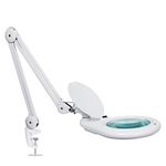 Neatfi Elite HD XL Super LED Magnifying Lamp with Clamp, 18CM Wide Lamp, 5 Diopter, 6500-7000K Color Temperature, UK Plug, Eye-Friendly, 84pcs SMD LED (White)