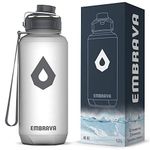 Embrava 40oz Water Bottle - Large with Travel Carry Ring - Wide Leak Proof Drink Spout - Heavy-Duty, BPA Free Tritan Plastic - Best for Sports, Hiking, Gym, Men & Women