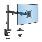 Mount-It! Single Monitor Arm Mount | Desk Stand | Full Motion Height Adjustable Articulating Tilt | Fits 19 21 24 27 29 30 32 Inch VESA 75 100 Compatible Computer Screen | C-Clamp and Grommet Base