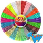 3Dgenius 22 Colors 3D Pen Filament 1.75mm PLA, Each Color 10 Feet, Total 220 Feet 3D Pen Filament Refills 3D Printing Pen Refills with High-Precision Diameter Not Compatible with 3Doodler Pen