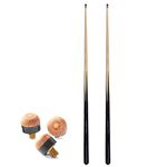 2 x 36 inch pool / snooker cues + 4 tips ;ideal 1st cue for child or for tight spots around home tables