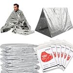 Xugoox 6Pcs Emergency Rescue Blanket Thermal Blanket,210x160cm Outdoor Survival Blanket Emergency Blanket for Hiking, Car, First Aid Kit, Marathon and Shelter