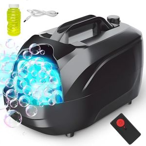 Zynexis Bubble Machine for Kids, Remote Controlled with 2-Speed, Dual Power (USB/Battery), Large Bubble Blower for Toddlers Adults, Indoor Outdoor Party Wedding, Safe Durable, Gift Ready with Solution
